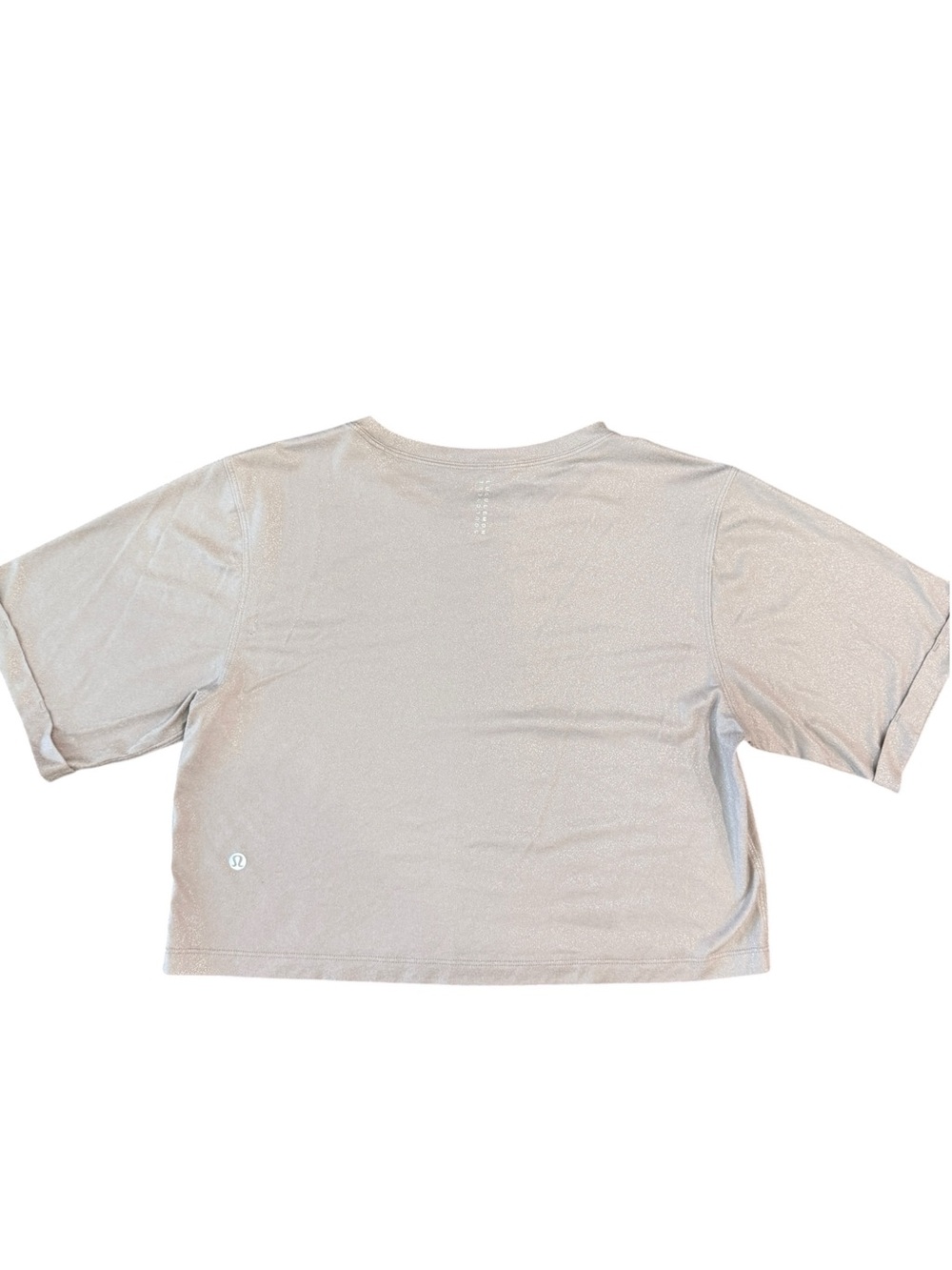 Lululemon To The Beat Tee X SoulCycle Pale Pink Silver Foil Print Heathered